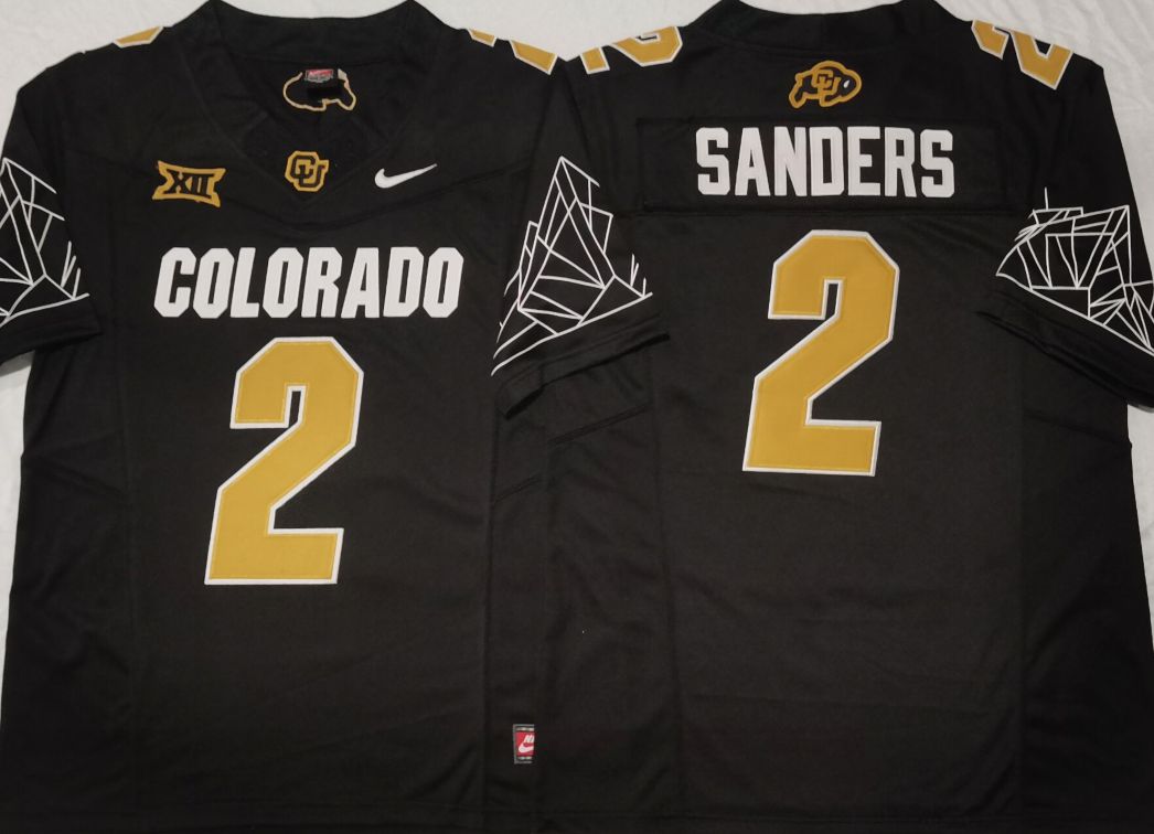 Men Colorado Buffaloes #2 Sanders Black 2025 Nike Limited NCAA Jersey style 2->more ncaa teams->NCAA Jersey